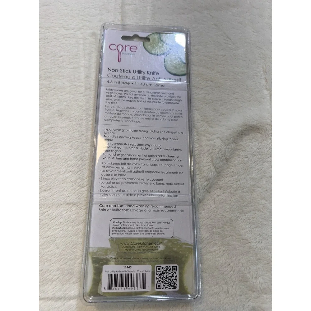 Core Kitchen Utility Knife Non-Stick Comfort Grip Handle New 4.5